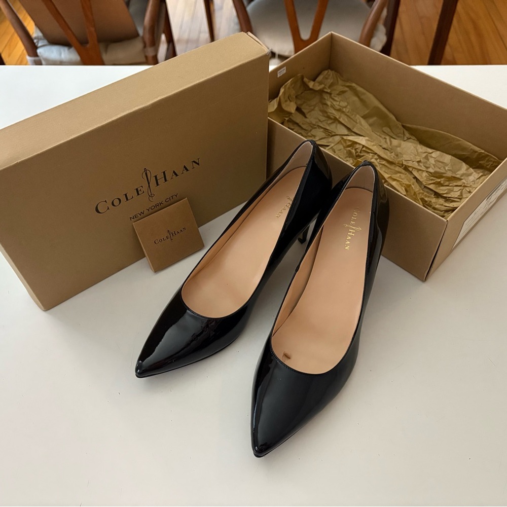 Cole Haan Nike Air Juliana Black Patent Pumps